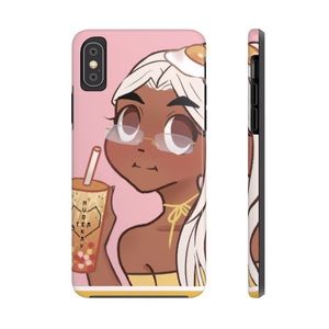 Kawaii Aesthetic Egg Girl Drinking Boba Phone Case